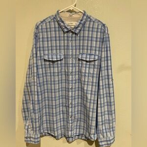 Calvin Klein Light Blue Checkered Men's Shirt